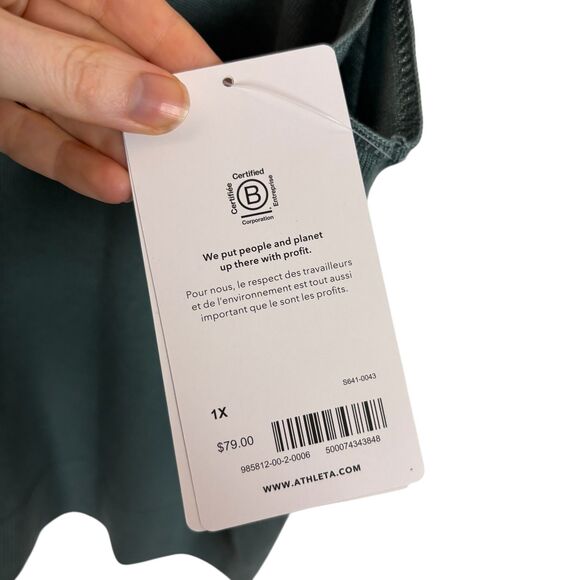 NWT Athleta Daydream Sweater Sleep Tank Women's 1X Green Blue V Neck Wool Blend - Picture 5 of 7